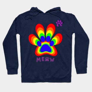 Rainbow cat Paw / colorful paw / Rainbow kitten  paw. Hoodie